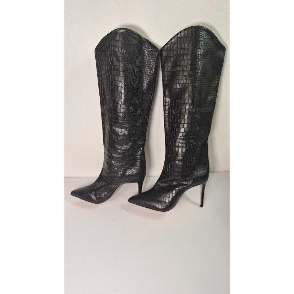 SCHUTZ Maryana Knee Boots Crocodile Embossed Leat… - image 4