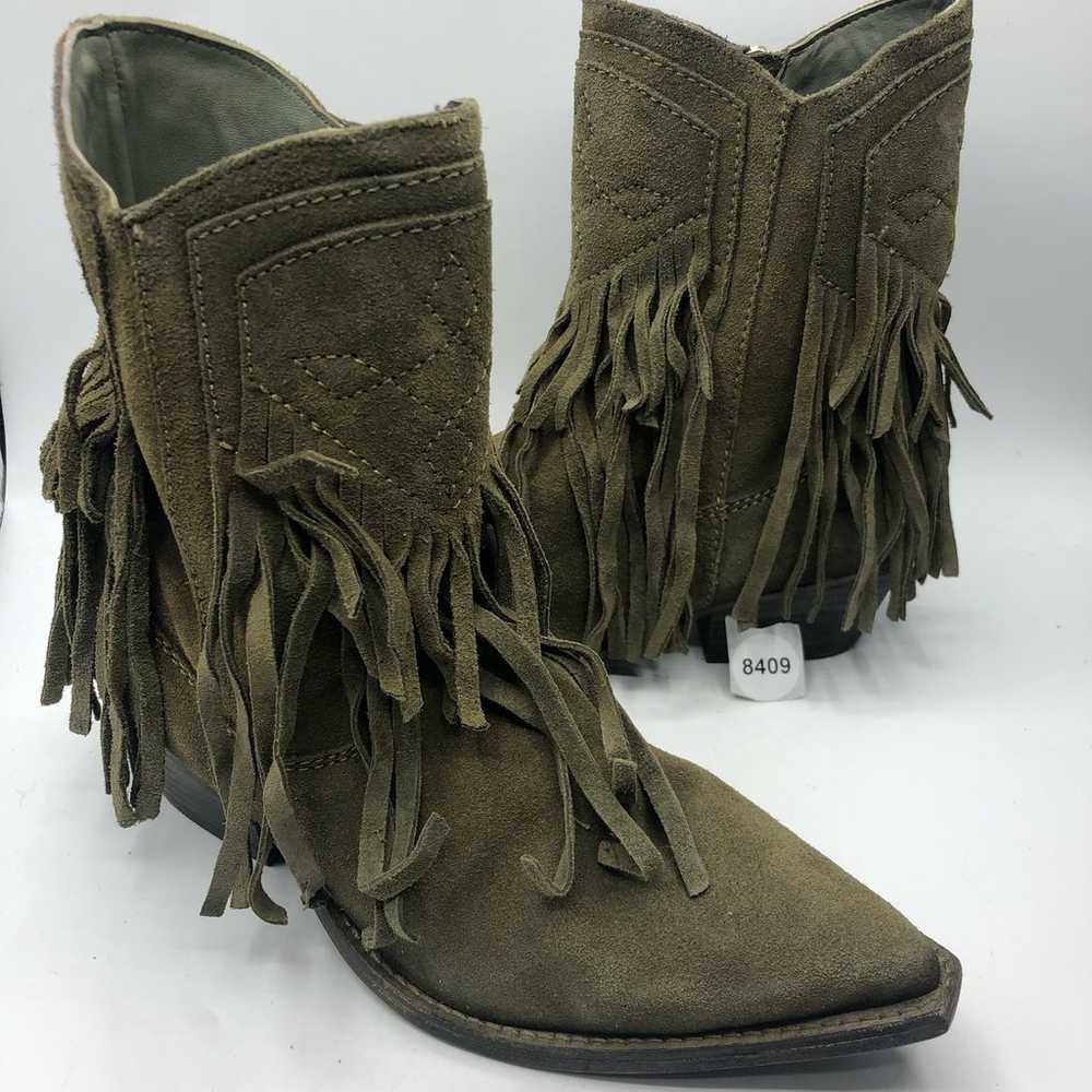 Free People Lawless Fringe Dark Green Suede Weste… - image 10