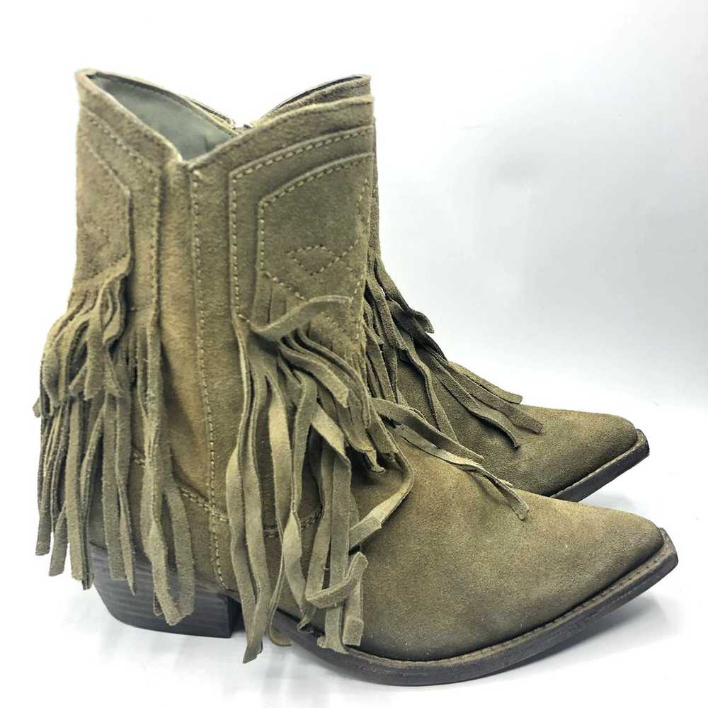 Free People Lawless Fringe Dark Green Suede Weste… - image 2