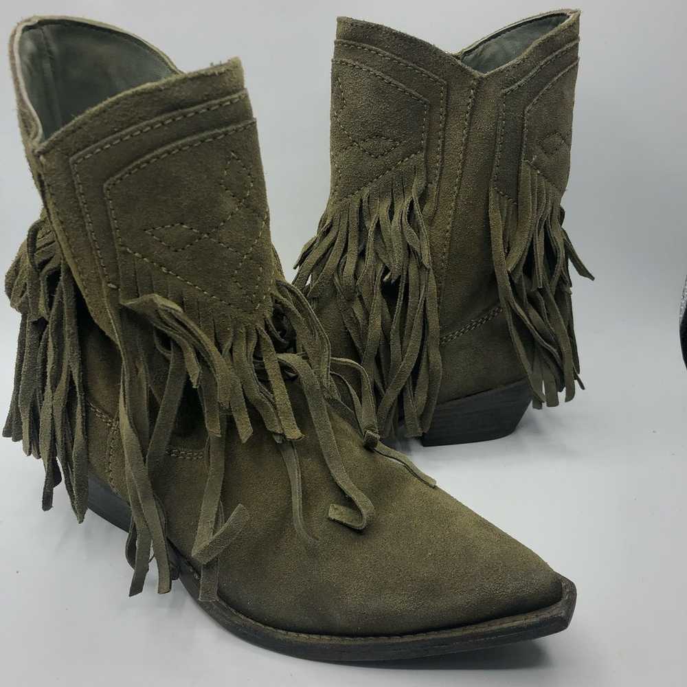 Free People Lawless Fringe Dark Green Suede Weste… - image 6