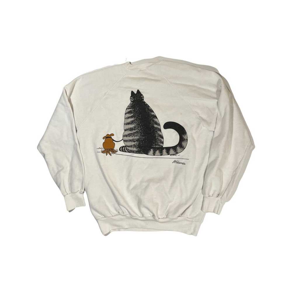 Art × Vintage 90s Cat & Dog Sweatshirt - image 4