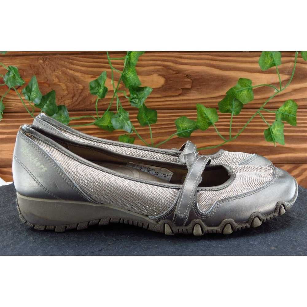 SKECHERS Size 7 M Taupe Flat Shoes Leather Women - image 5