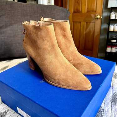 Stuart Weitzman Gardiner Camel Suede Ankle Boots