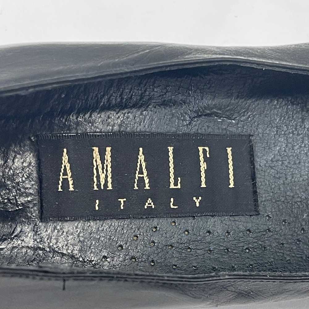 Amalfi Slip On Heels Black Leather Woven Almond T… - image 10