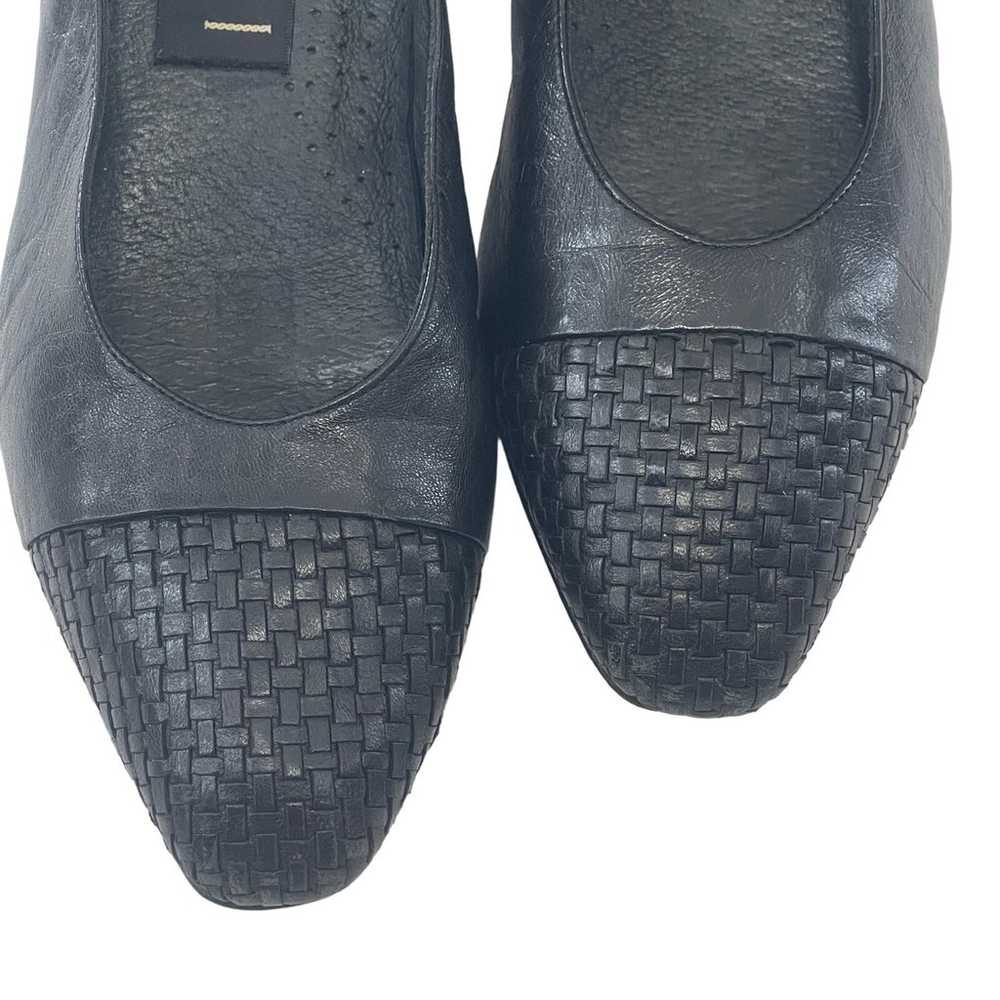 Amalfi Slip On Heels Black Leather Woven Almond T… - image 7