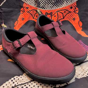 Dr. Martens Red Canvas Winona Mary Jane