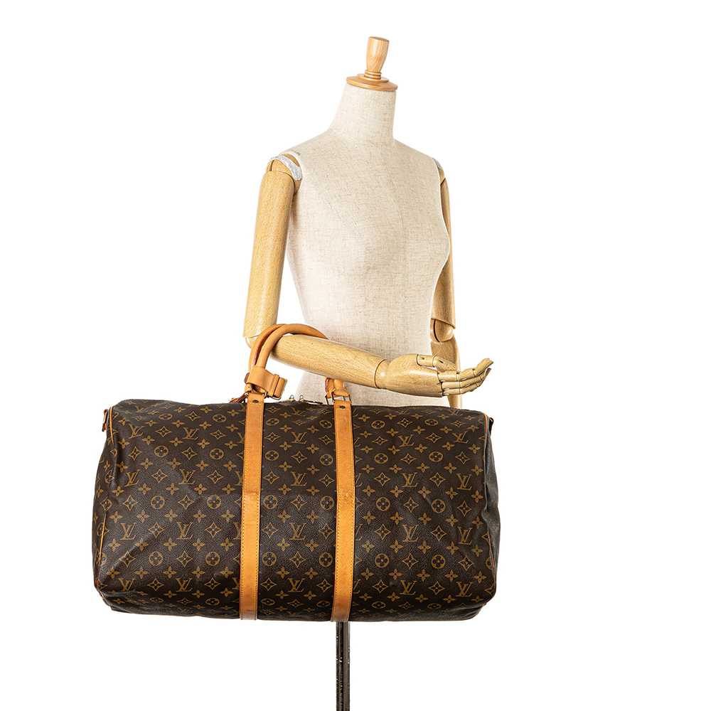 Brown Louis Vuitton Monogram Keepall Bandouliere … - image 9