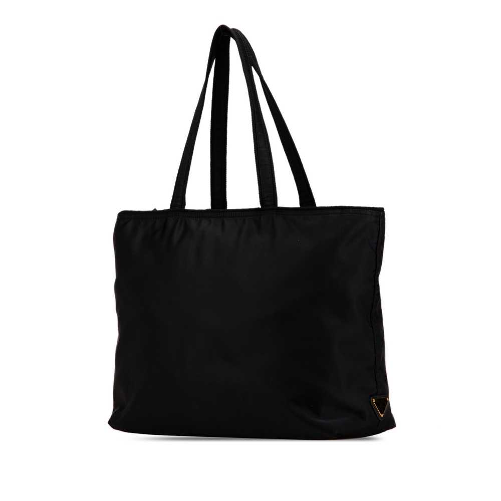 Black Prada Tessuto Canapa Logo Bow Tote - image 2