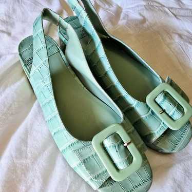 Jeffrey Campbell Mint Croc Slingbacks - image 1