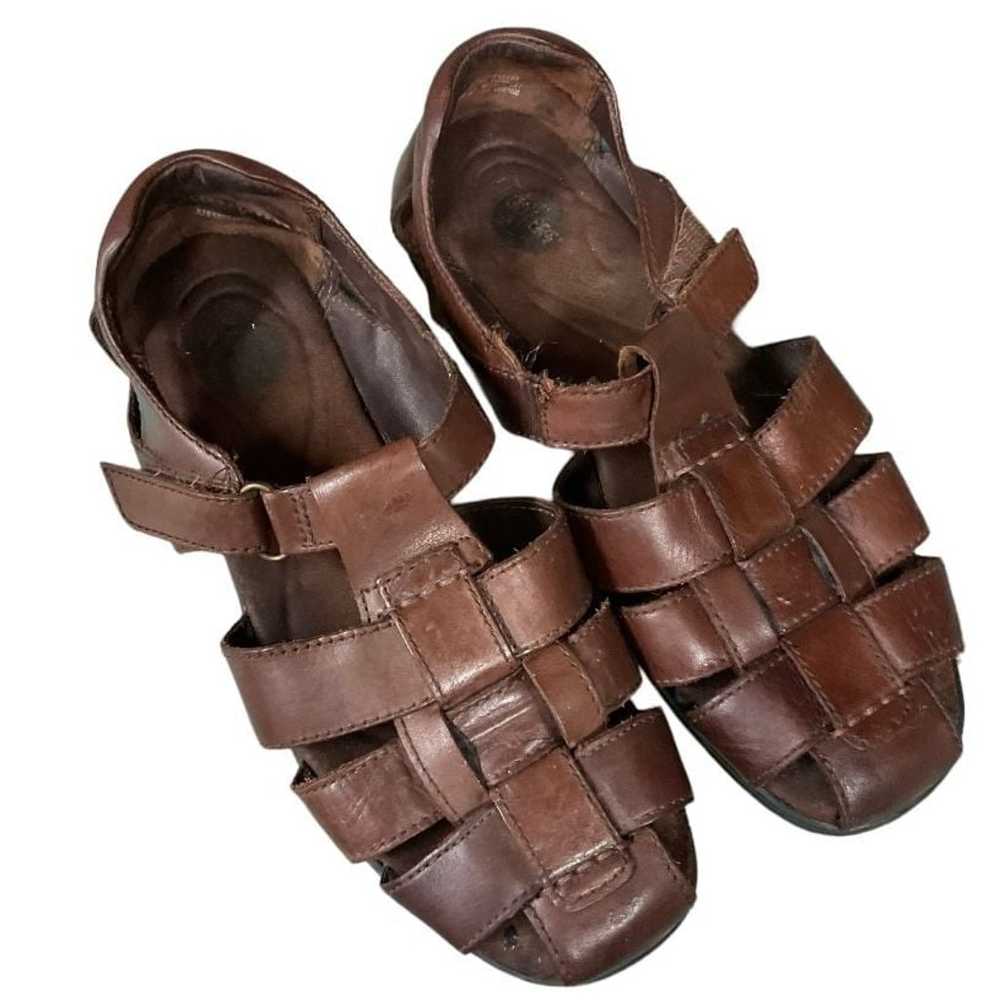 Vintage Cobbie Cuddlers Leather Fisherman Sandals… - image 1