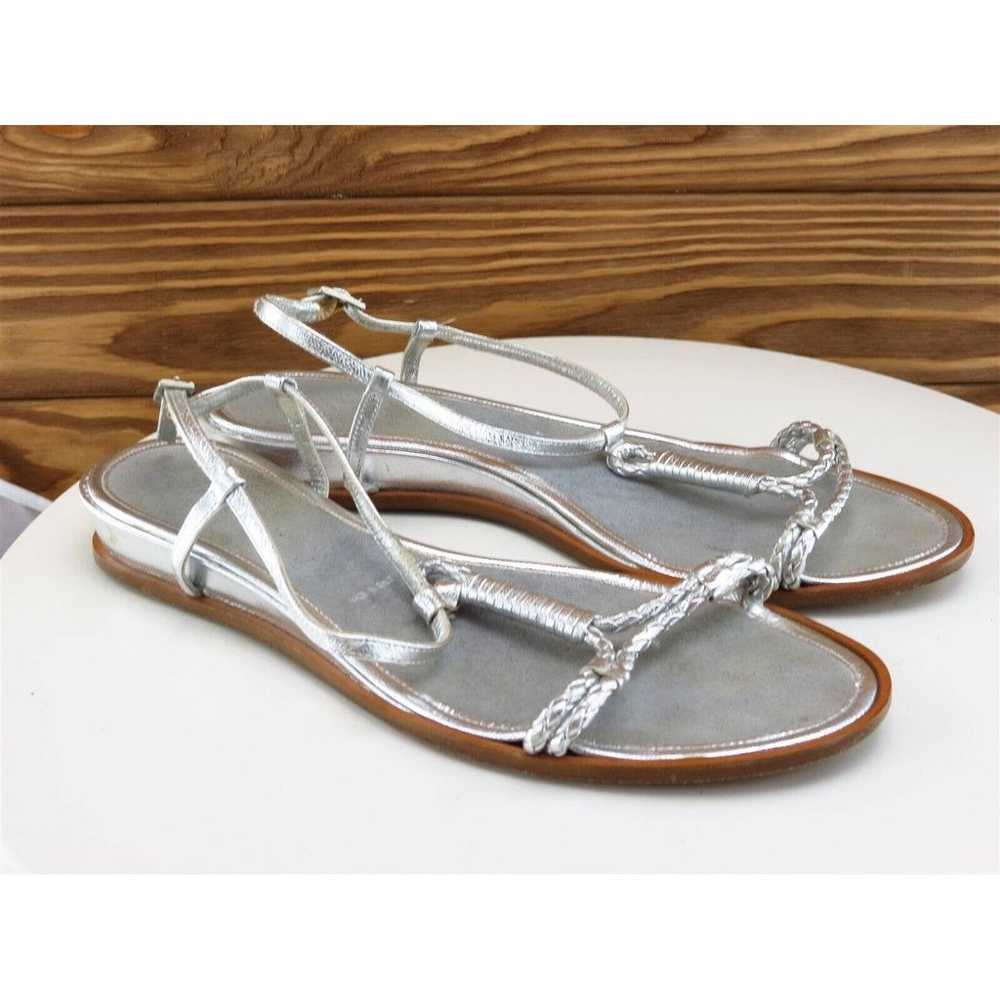 Amalfi Size 8 Sandal Strappy Silver Leather Women… - image 4