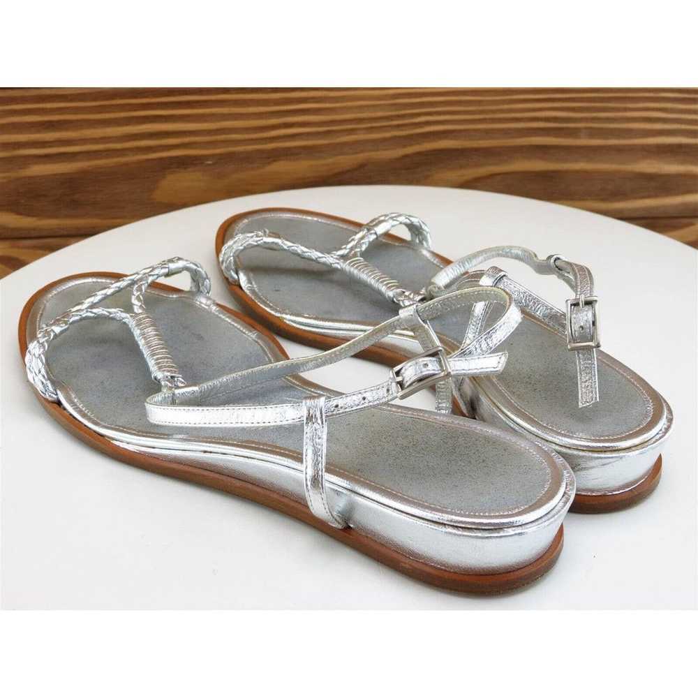 Amalfi Size 8 Sandal Strappy Silver Leather Women… - image 8