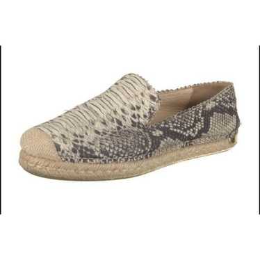 Stuart Weitzman snakeskin print espadrille flats