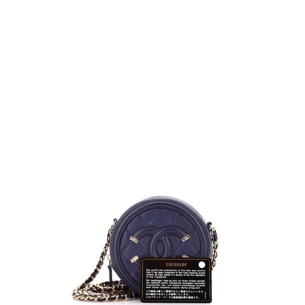 CHANEL Filigree Round Clutch with Chain Quilted C… - image 5