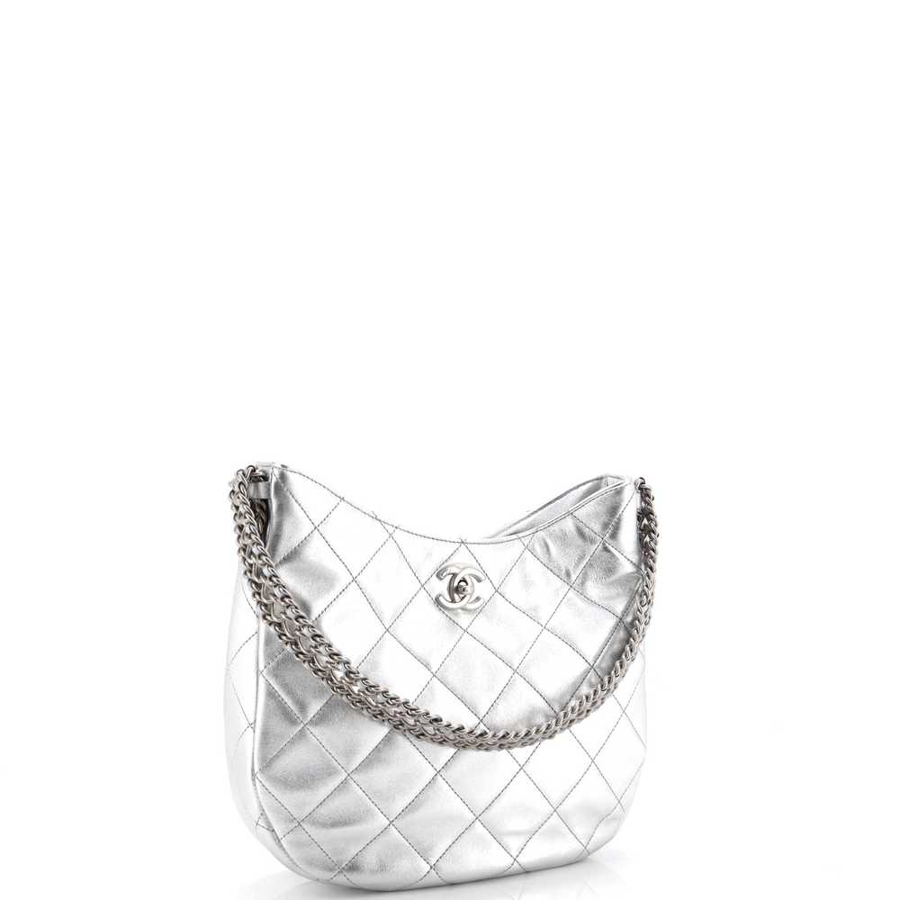 CHANEL Wide Chain CC Turnlock Hobo Quilted Lambsk… - image 2