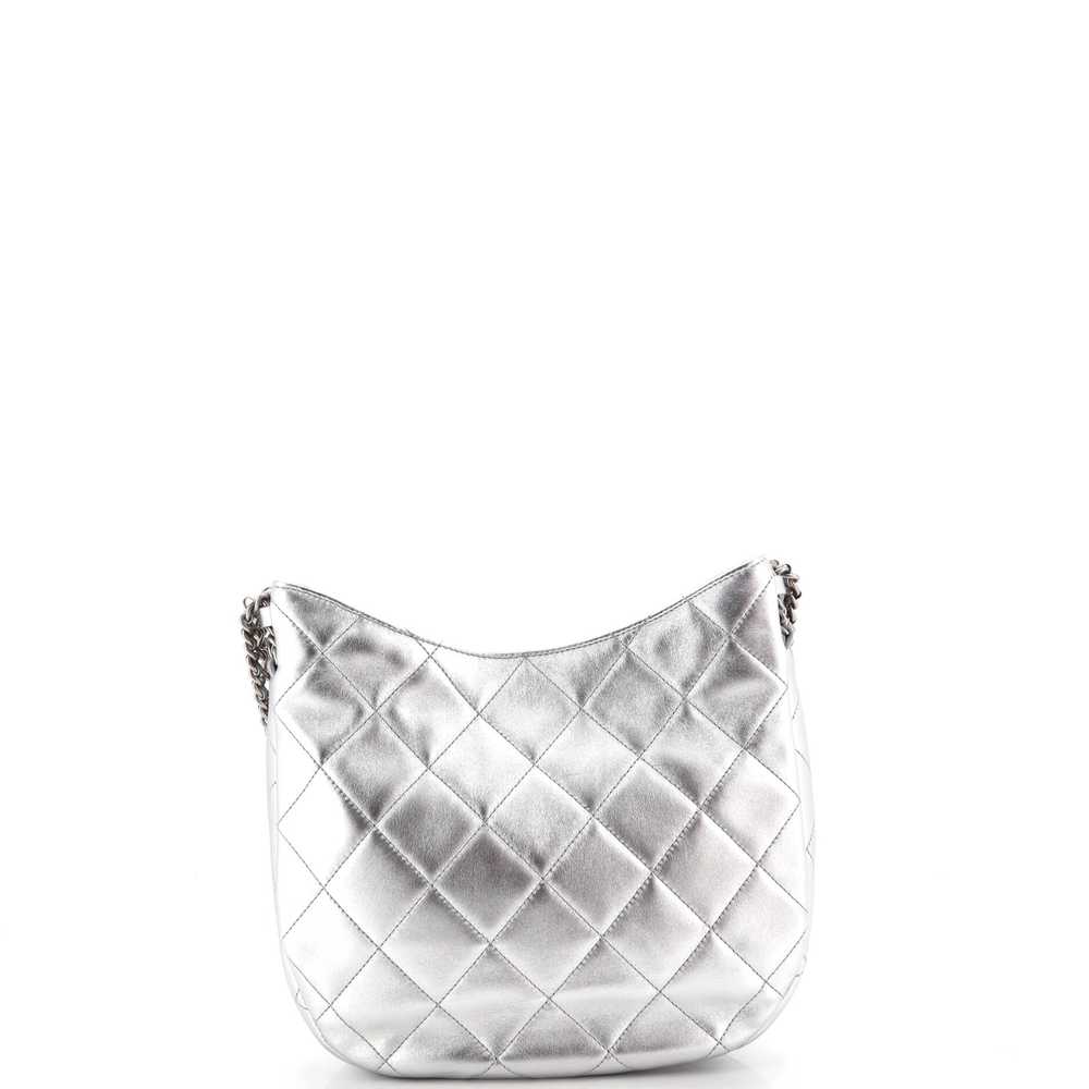 CHANEL Wide Chain CC Turnlock Hobo Quilted Lambsk… - image 3