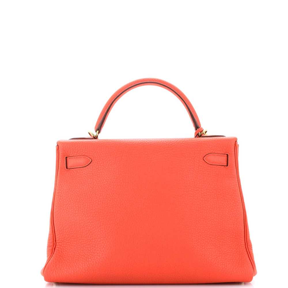 Hermes Kelly Handbag Orange Poppy Togo with Gold … - image 3