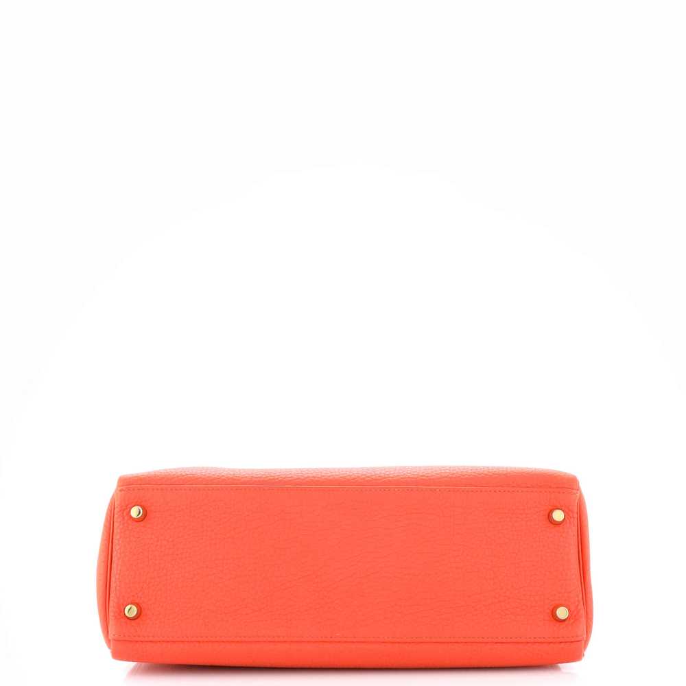 Hermes Kelly Handbag Orange Poppy Togo with Gold … - image 4