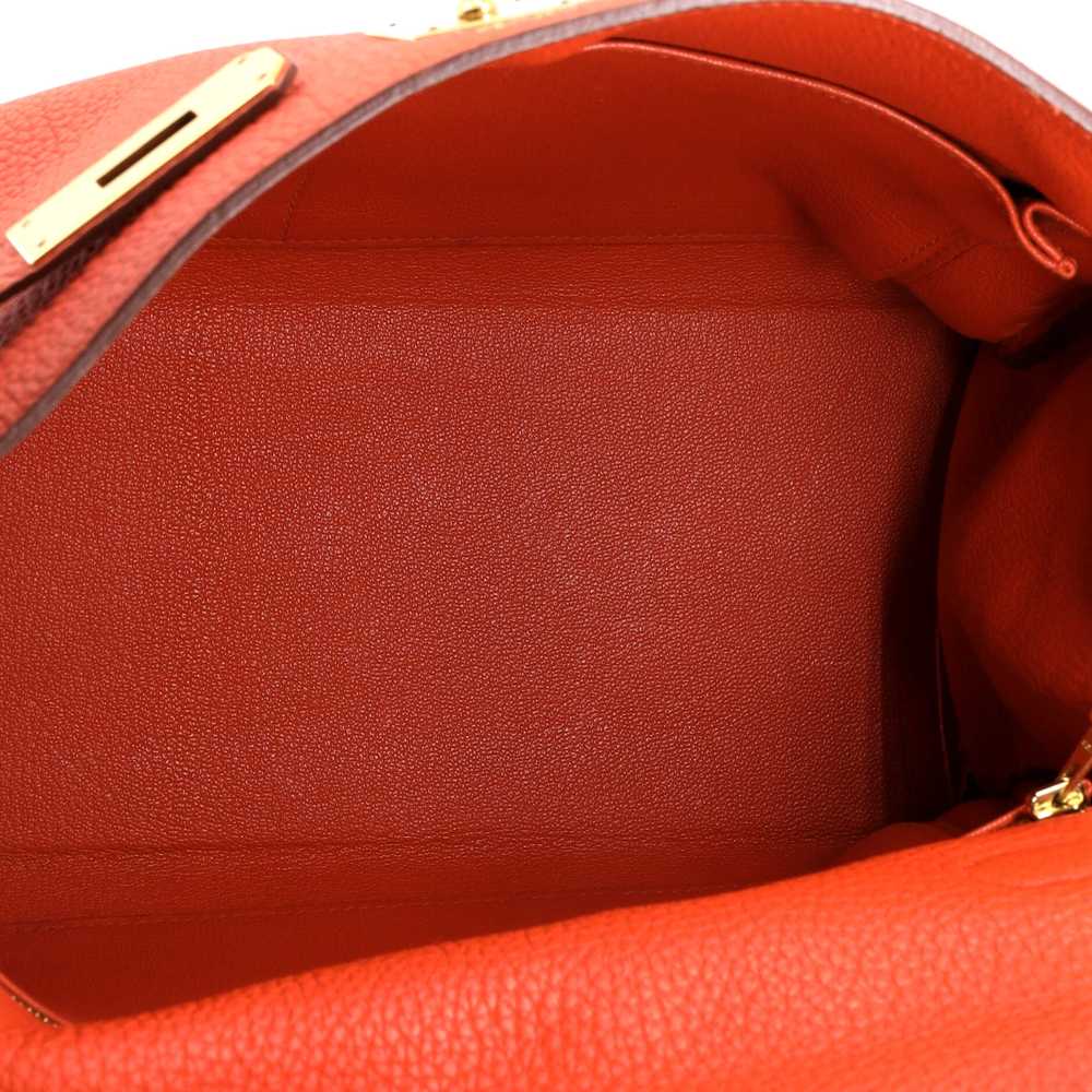 Hermes Kelly Handbag Orange Poppy Togo with Gold … - image 5