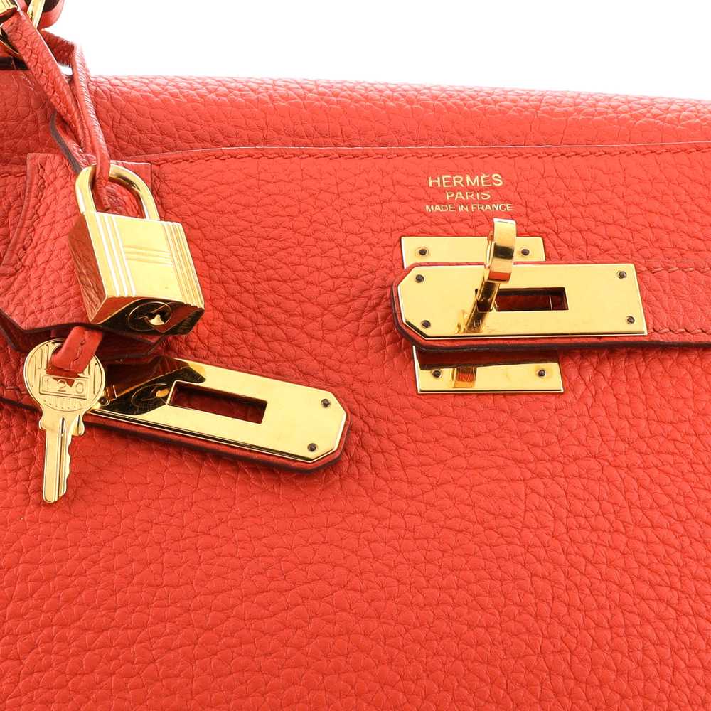 Hermes Kelly Handbag Orange Poppy Togo with Gold … - image 6