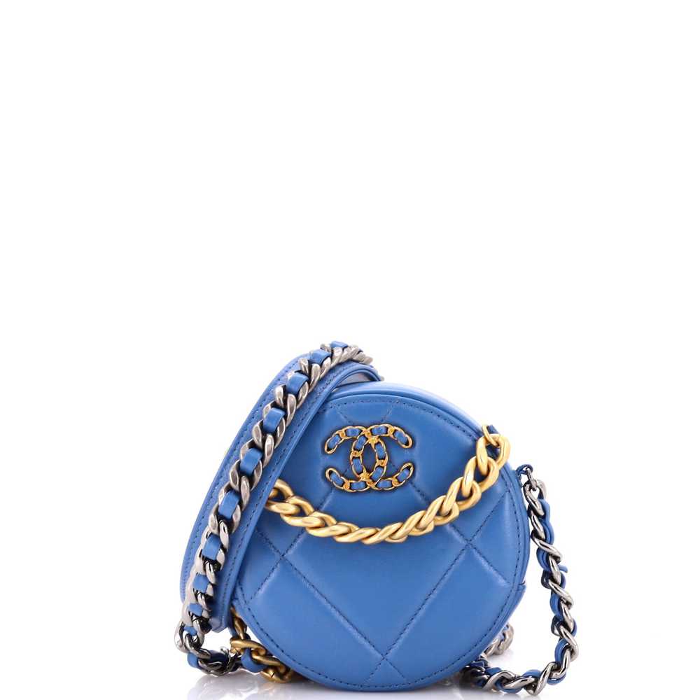 CHANEL 19 Round Clutch with Chain Quilted Leather - image 1