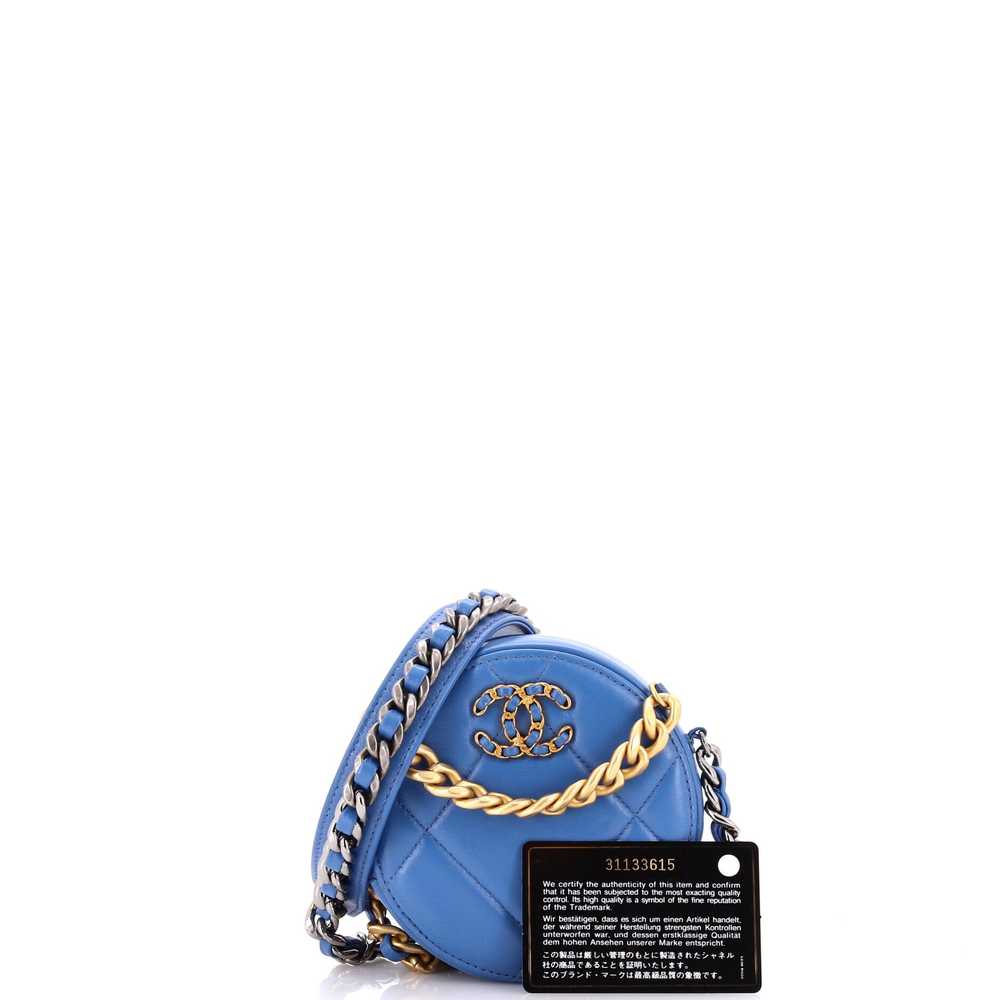 CHANEL 19 Round Clutch with Chain Quilted Leather - image 2