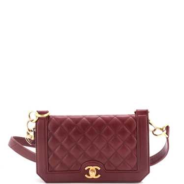 CHANEL Chain Link Full Flap Bag Quilted Grained Ca