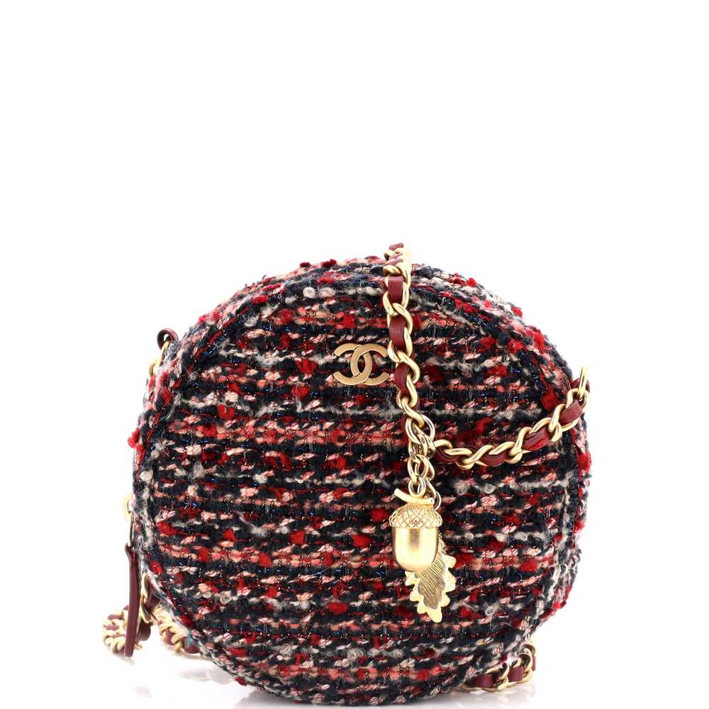 CHANEL Round Clutch with Chain Quilted Tweed Mini - image 1