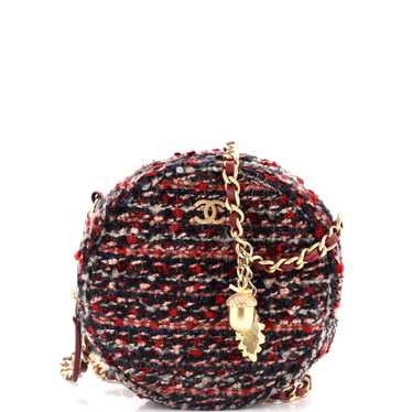 CHANEL Round Clutch with Chain Quilted Tweed Mini - image 1