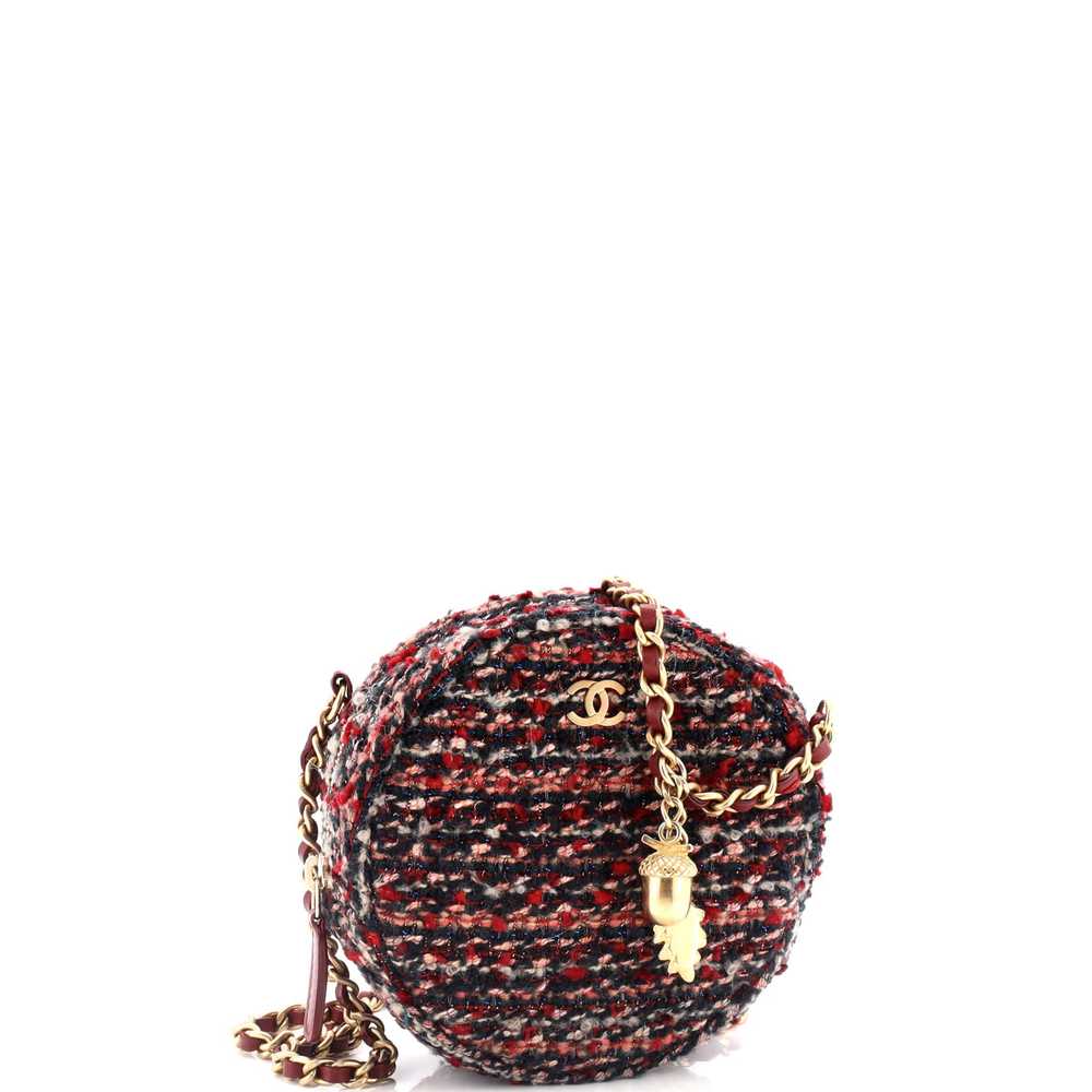 CHANEL Round Clutch with Chain Quilted Tweed Mini - image 3