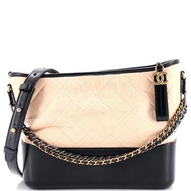 CHANEL Bicolor Gabrielle Hobo Quilted Aged Calfski