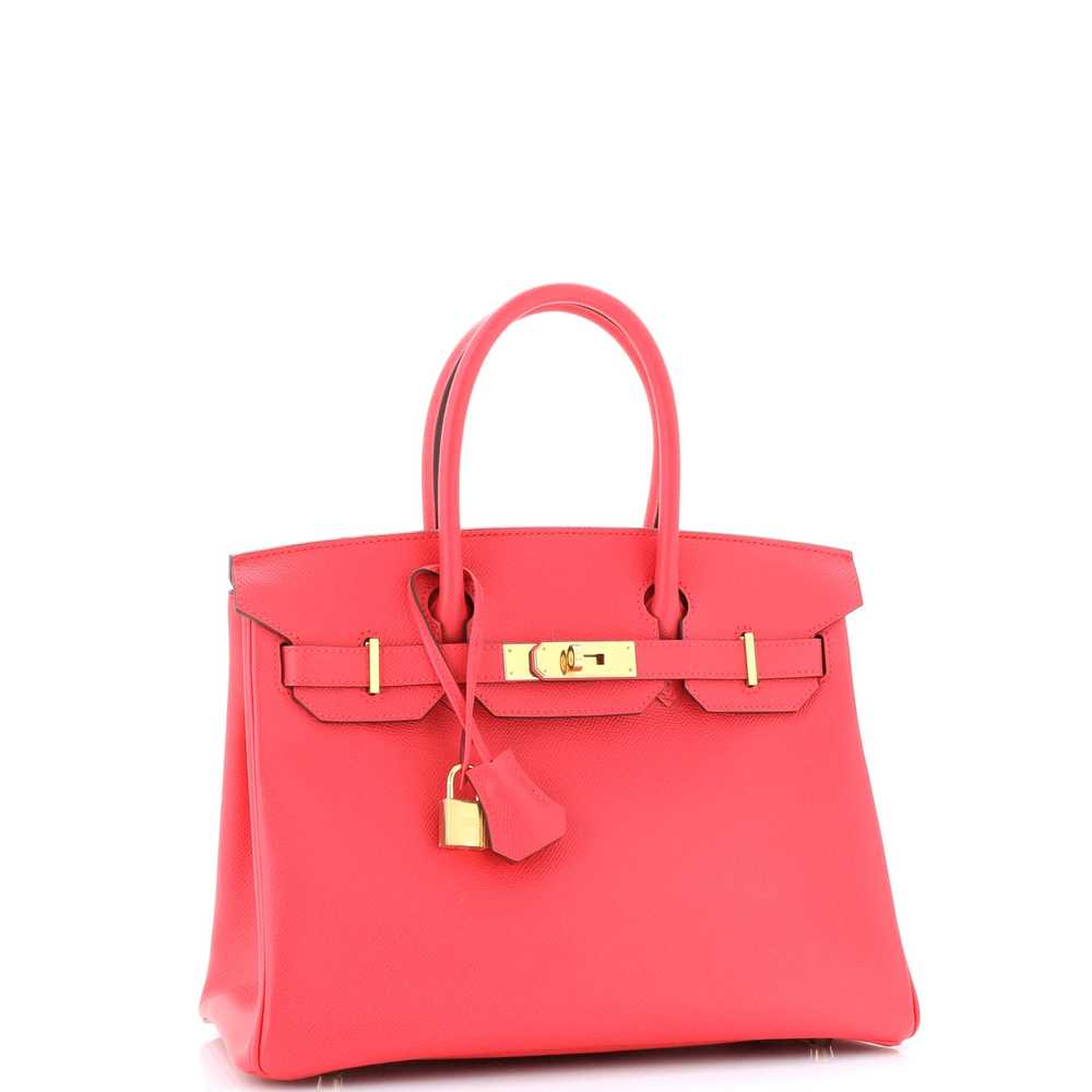 Hermes Birkin Handbag Rose Extreme Epsom with Gol… - image 2