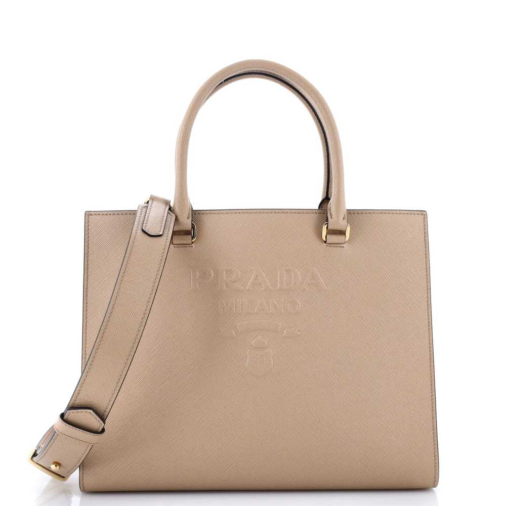 PRADA Lux Embossed Logo Tote Saffiano Leather Med… - image 4