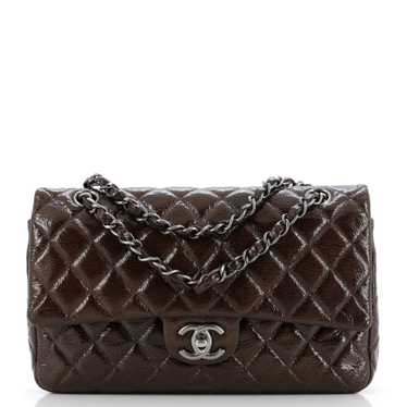 CHANEL Classic Double Flap Bag Quilted Crinkled Pa