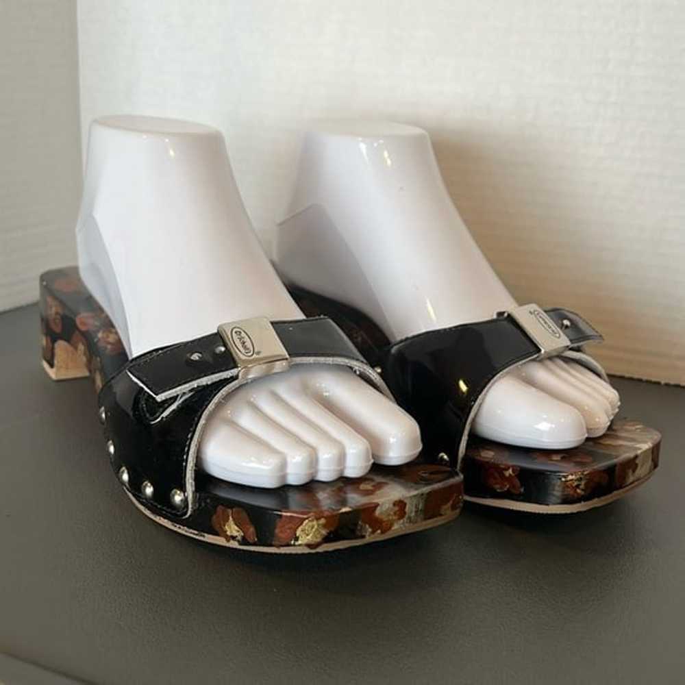 Dr. Scholl's Painted Slides Patent Leather Black … - image 7