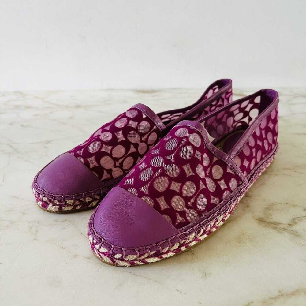 COACH Cleo Lilac Berry Mesh Slip-On Espadrille Fl… - image 1