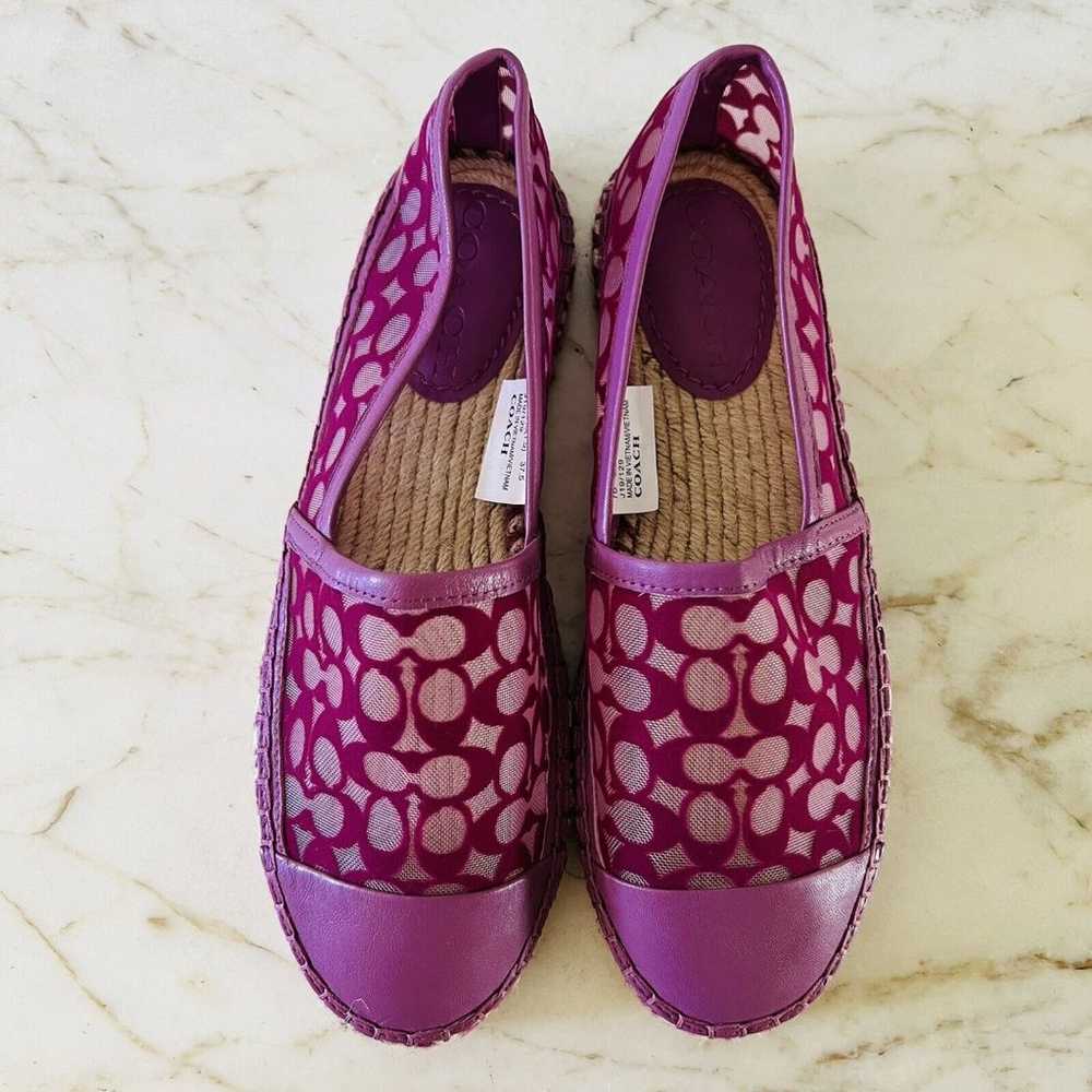 COACH Cleo Lilac Berry Mesh Slip-On Espadrille Fl… - image 2