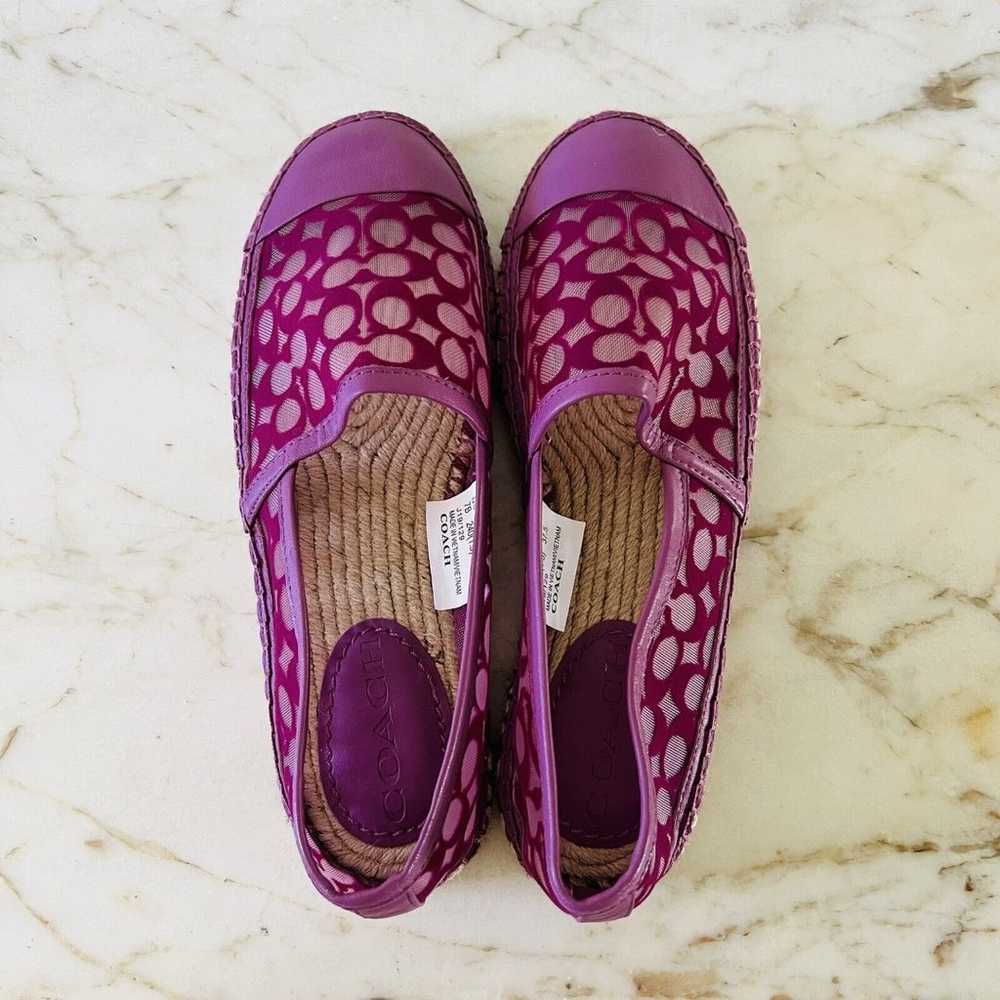 COACH Cleo Lilac Berry Mesh Slip-On Espadrille Fl… - image 7