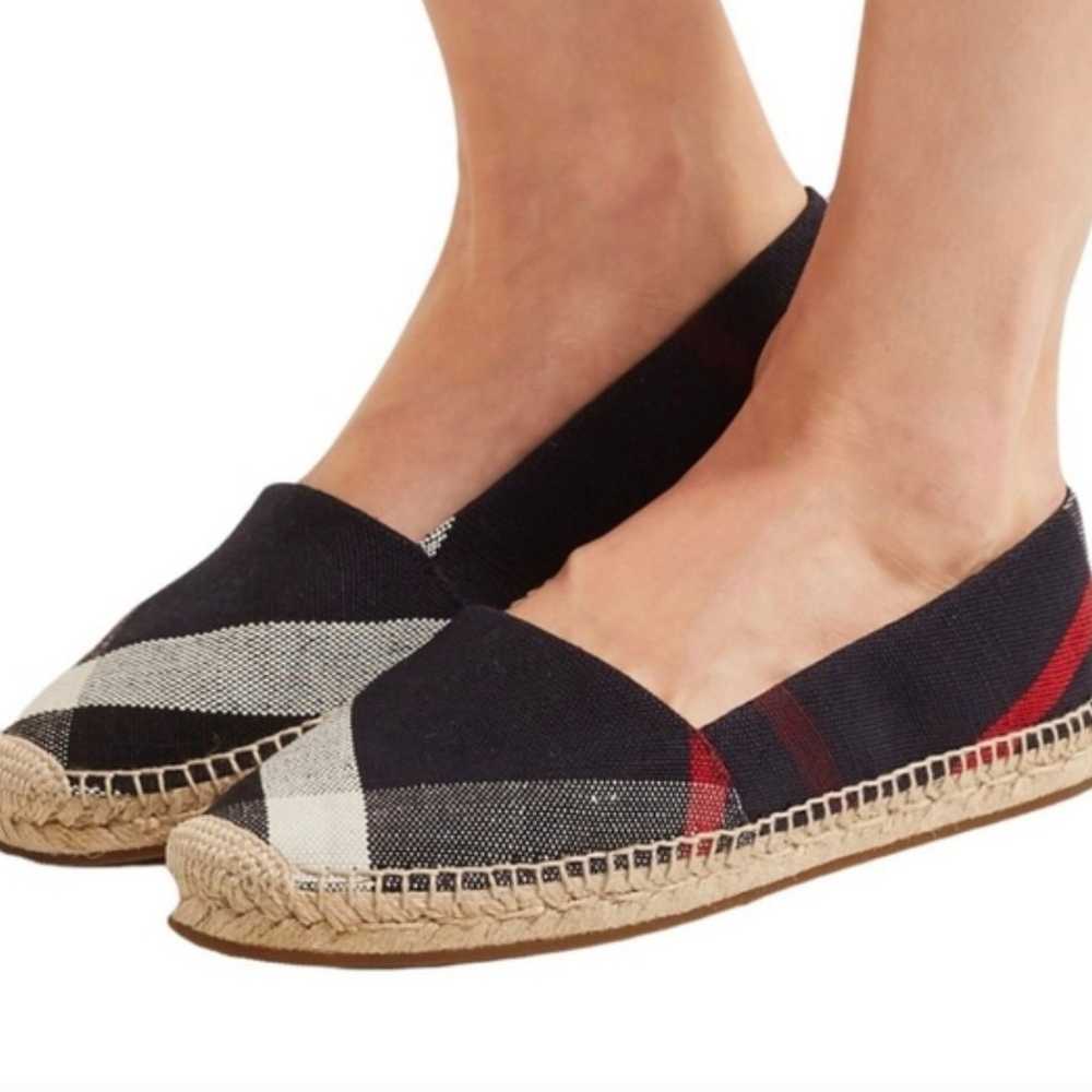 Burberry Navy Blue Nova Canvas Espadrille Flats S… - image 1