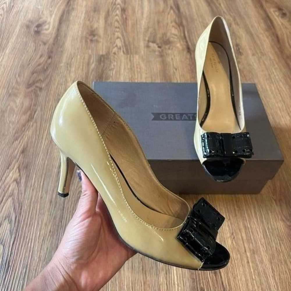 Kate Spade tan black heels pumps open toe shoes w… - image 2