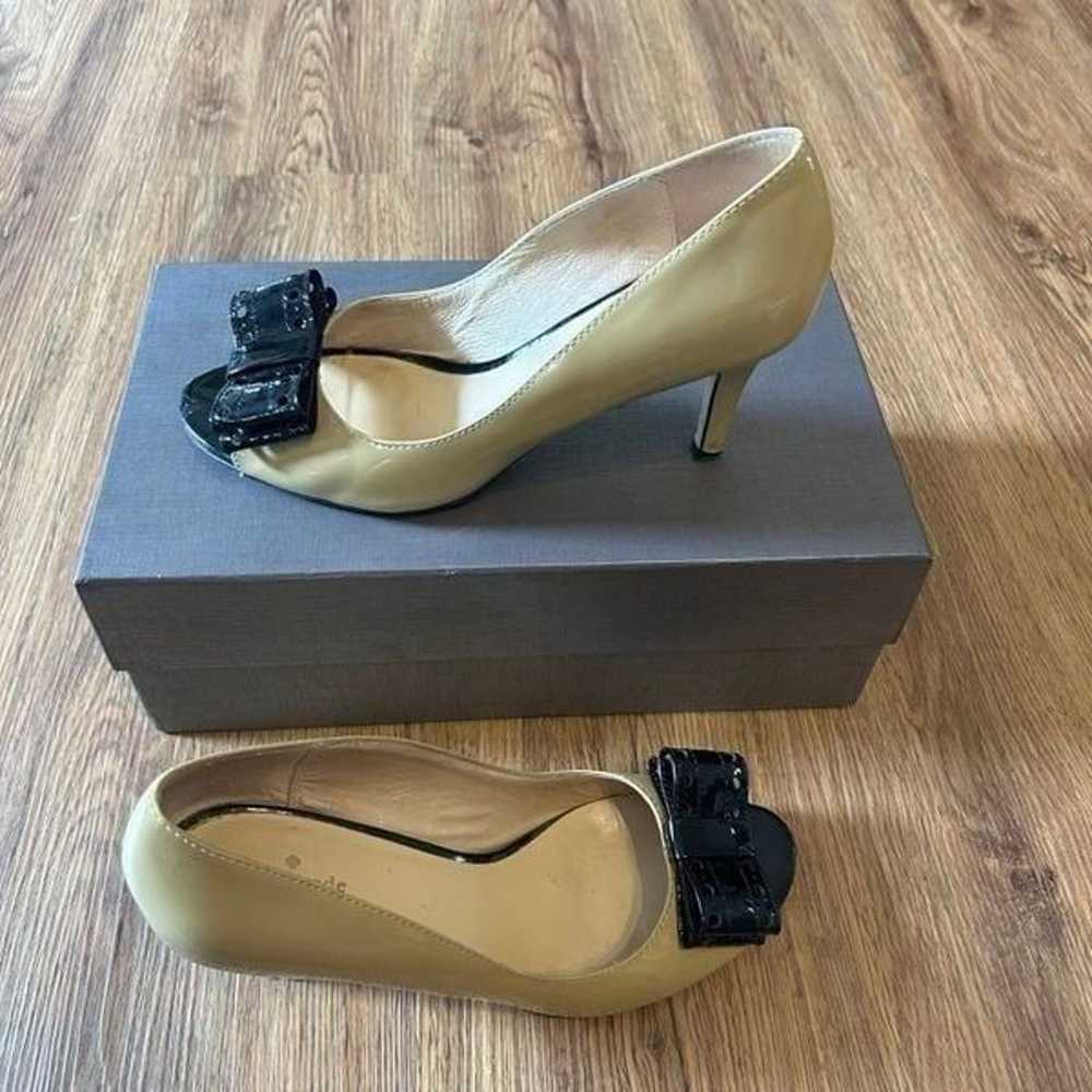 Kate Spade tan black heels pumps open toe shoes w… - image 6