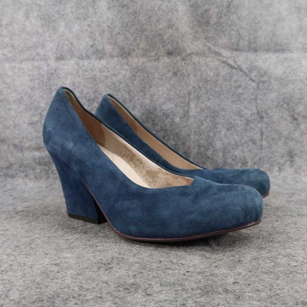 All Black Shoes Womens 38.5 Pumps Blue Suede Fash… - image 1