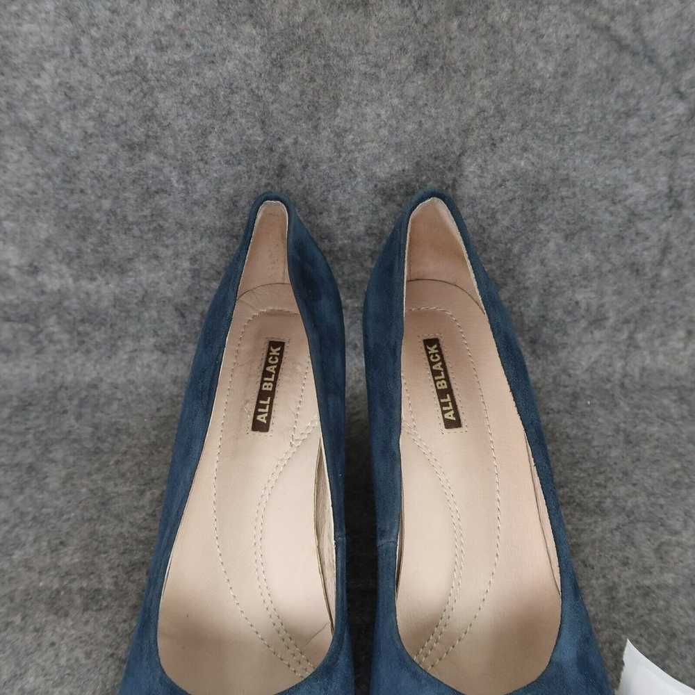 All Black Shoes Womens 38.5 Pumps Blue Suede Fash… - image 3