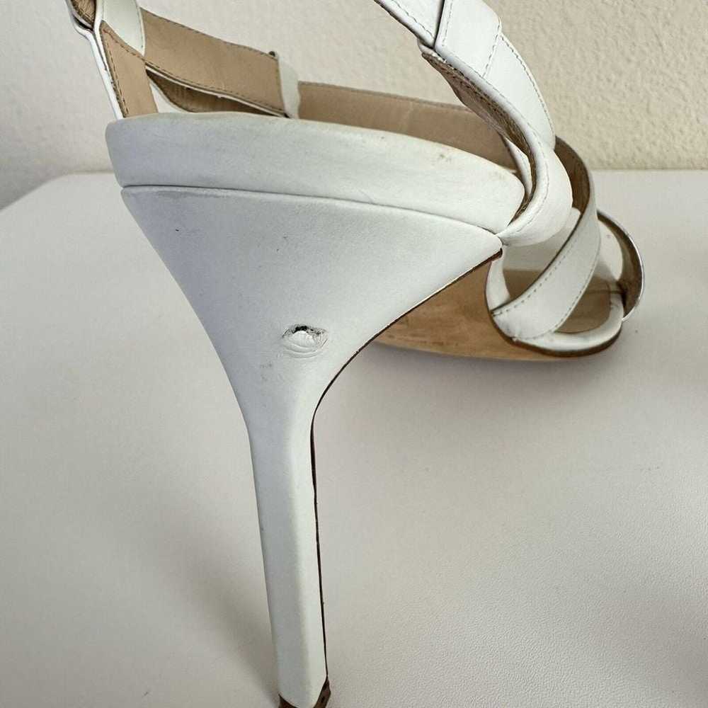 Manolo Blahnik Strappy 4" Heels Sandals Silver Wh… - image 12