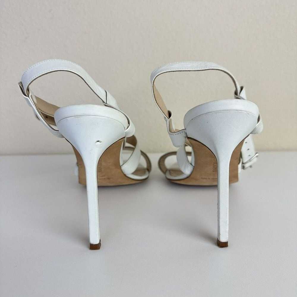 Manolo Blahnik Strappy 4" Heels Sandals Silver Wh… - image 4