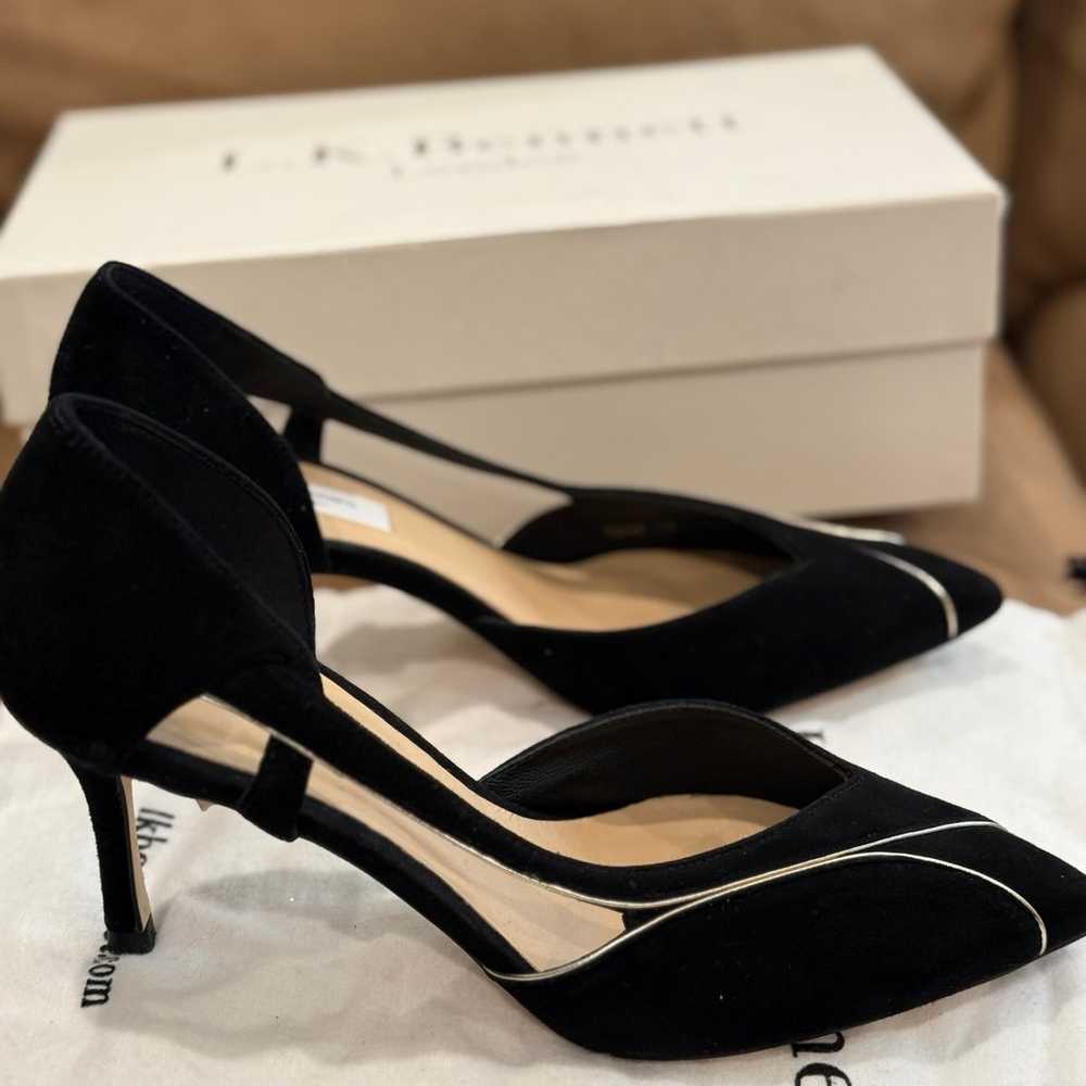 LK Bennett - Loretta Suede Black Soft Gold Pumps - image 2