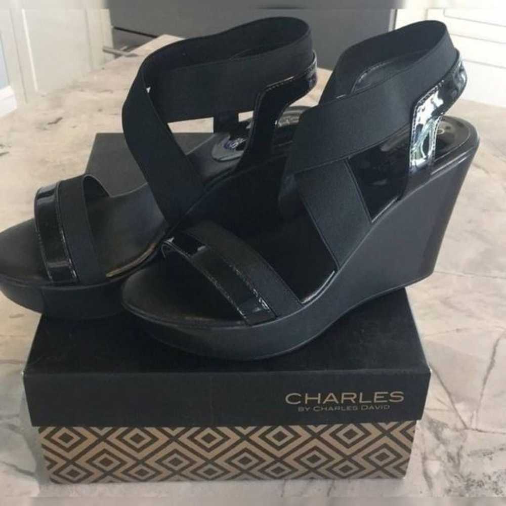 Charles by Charles David Black Wedge Sandal size 8 - image 4