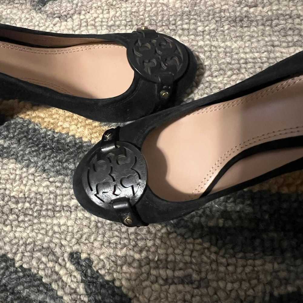 Tory Burch Mini Miller Logo black suede block hee… - image 2