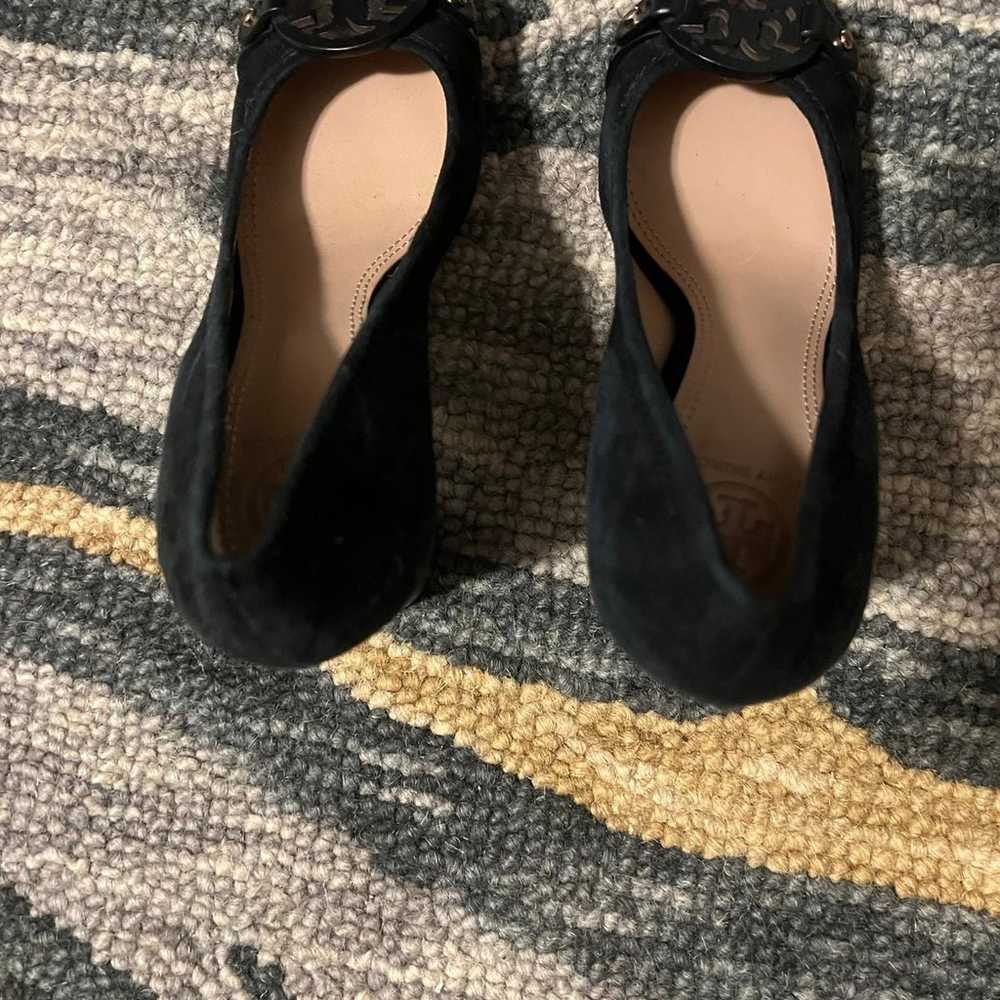 Tory Burch Mini Miller Logo black suede block hee… - image 7