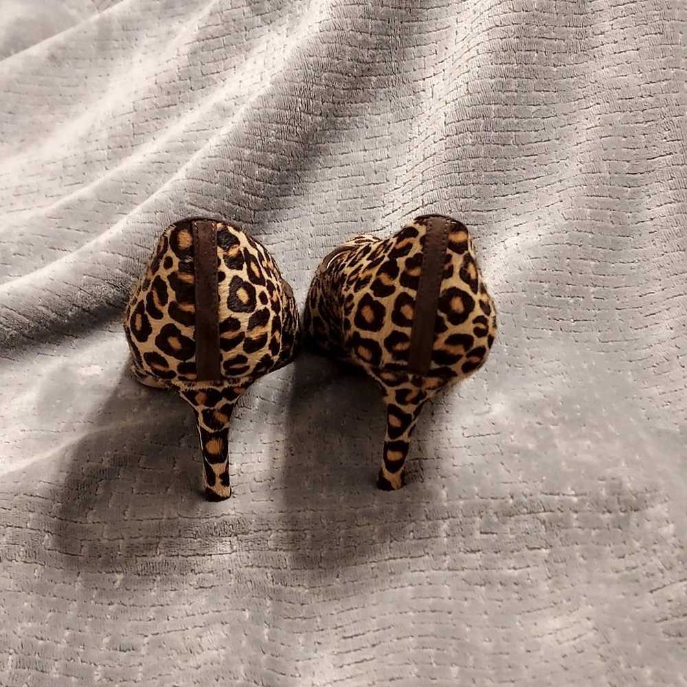 Ann Taylor Reece Leopard Print Calfhair Heels 7.5… - image 4